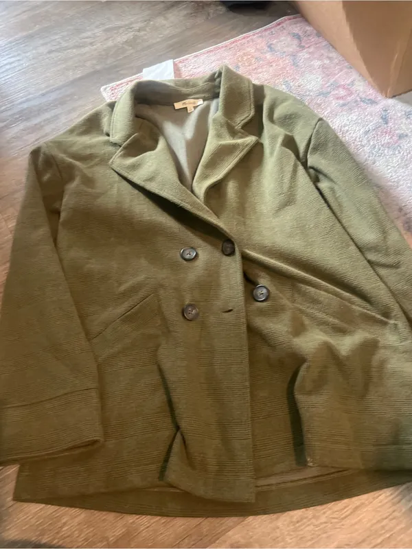 Madewell Olive Green Double-Breasted Women's Peacoat - Image 4
