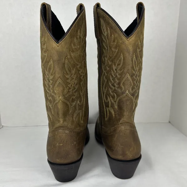Laredo Cowgirl Boot Women Sz 6M Distressed Brown Leather Western Point Toe 50194 - Image 4