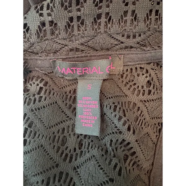 Material Girl Black Lace Bodice Maxi Dress Sleeveless Slit‎ Small Goth Festival - Image 6