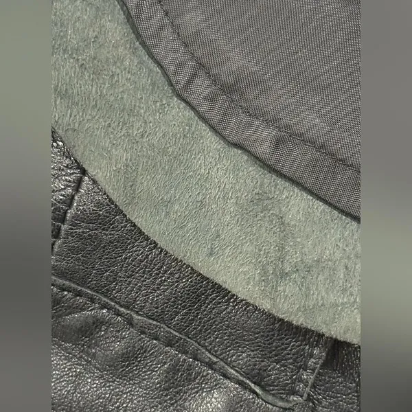Carlisle Lambskin‎ Leather Black Lambskin Leather Button Down Shirt Jacket M - Image 7