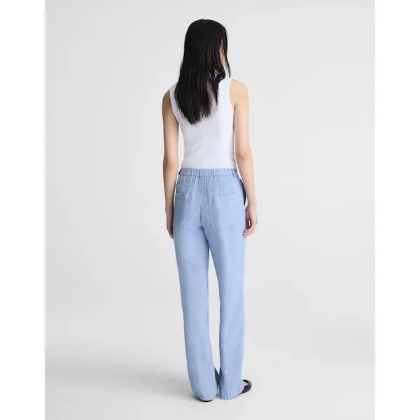 Madewell Zoe Relaxed Wide Leg Linen Pant Women's 8 Light Blue High Rise - Image 2