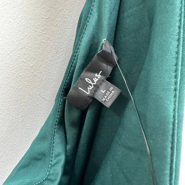 Lulus Simply Brilliant Emerald One-Shoulder Bow Maxi Dress Formal Large NWT - Image 7