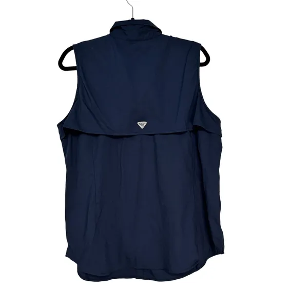 Columbia PFG Tamiami Sleeveless Fishing Shirt Navy‎ Blue Womens 1X FW7157 - Image 10