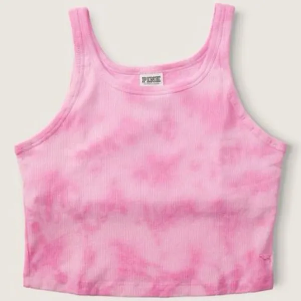 Victoria’s Secret PINK Pink Tie Dye Cropped Tank Top Brami Size Medium - Image 3
