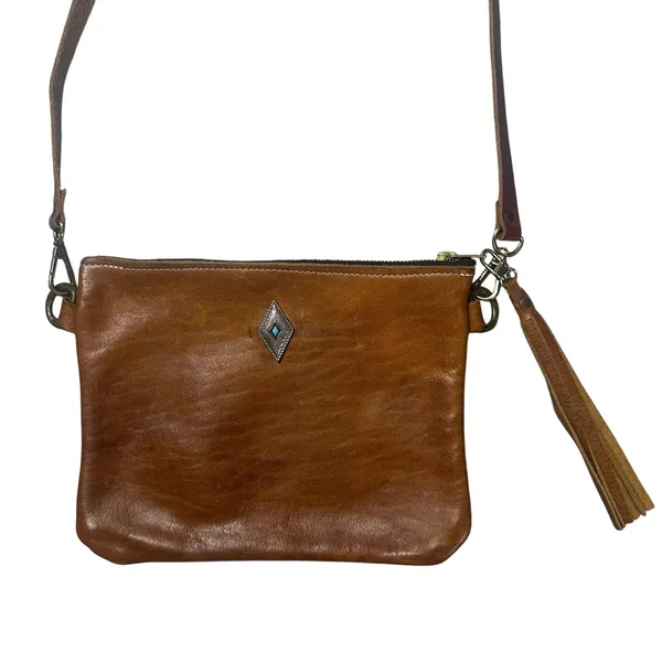 Brown Leather Crossbody Bag Western Vibes - Image 2