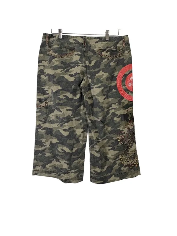Vintage True Rebel Y2k Low Rise Embellished Cargo Shorts Size Large - Image 3