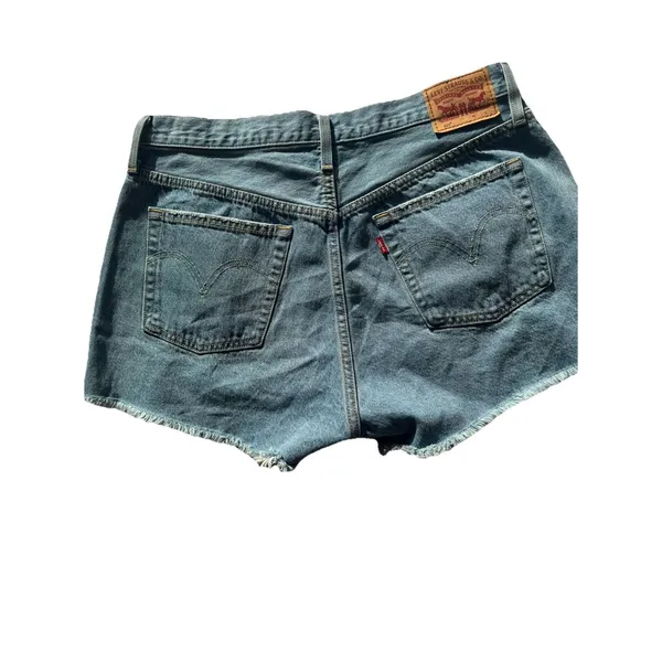 Levi’s 501 Women’s Cut Off Denim Shorts Size W32 Ripped Distressed - Image 12