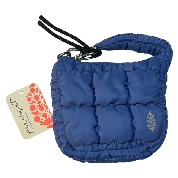 Free People Movement Quilted Micro Pouch Wristlet Bag Blueberry Logo Puffer - Image 5