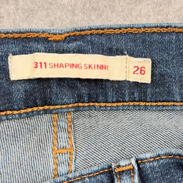 Levis Premium 311 Shaping Skinny Jeans Women's 26 Blue Denim 9in Rise - Image 6