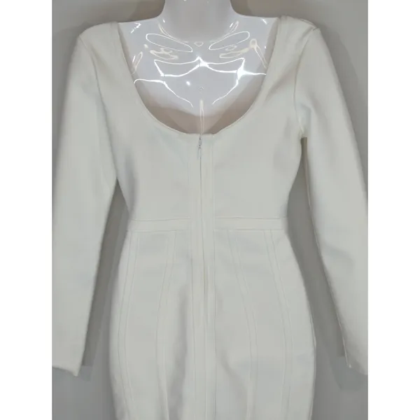 Band of Stars Bodycon Dress‎ White Sweetheart Neck Party Cocktail NWT - Image 9