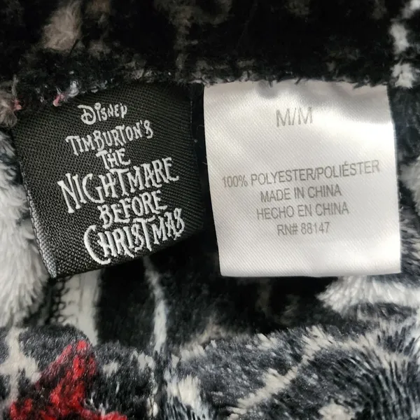 Disney Nightmare‎ Before Christmas Pants Unisex M Black Skulls Relaxed PJ Pants - Image 3