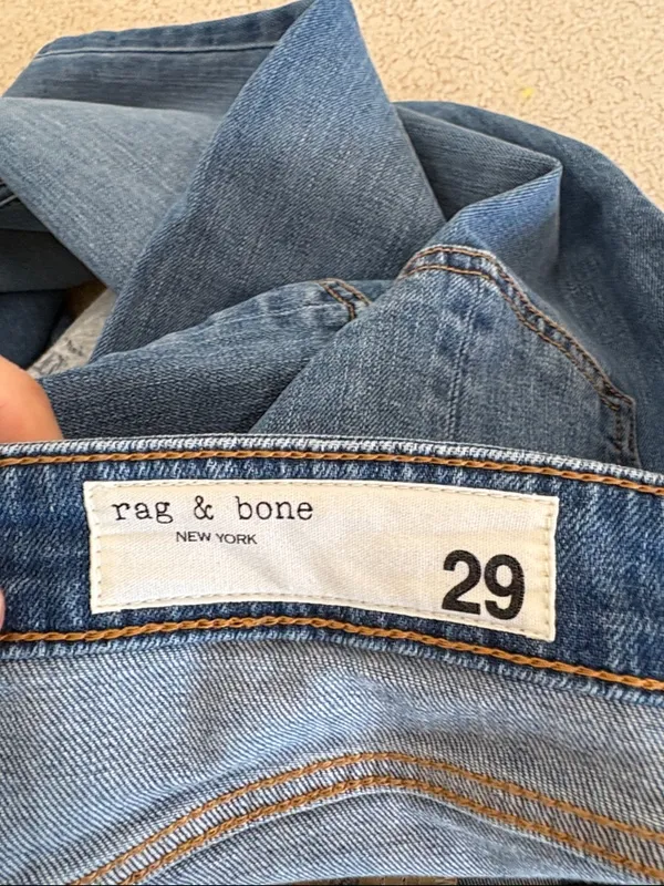 rag & bone Nina High Rise Flare Jeans in Clean Mick Sz 29 - Image 6