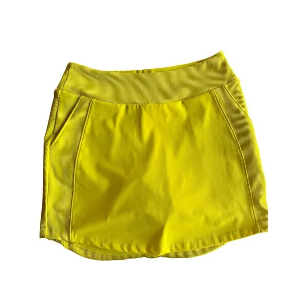 SwingDish Yellow Golf Skort Skirt Shorts Size Small Stretch Athletic Pockets - Image 4