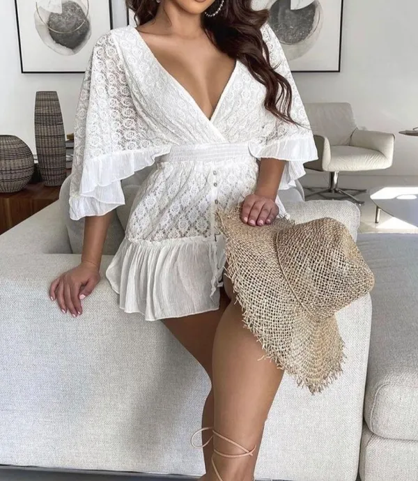 Japer white romper/dress size small - Image 2