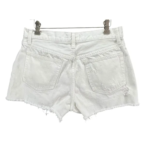Free People We The Free Jean Shorts 31 Denim Button Fly Distress Cut Offs Beach‎ - Image 6