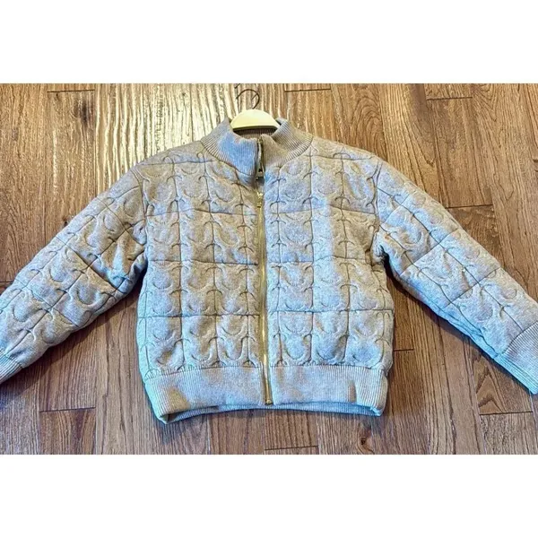 Joie tan puffer cableknit bomber style jacket M - Image 9