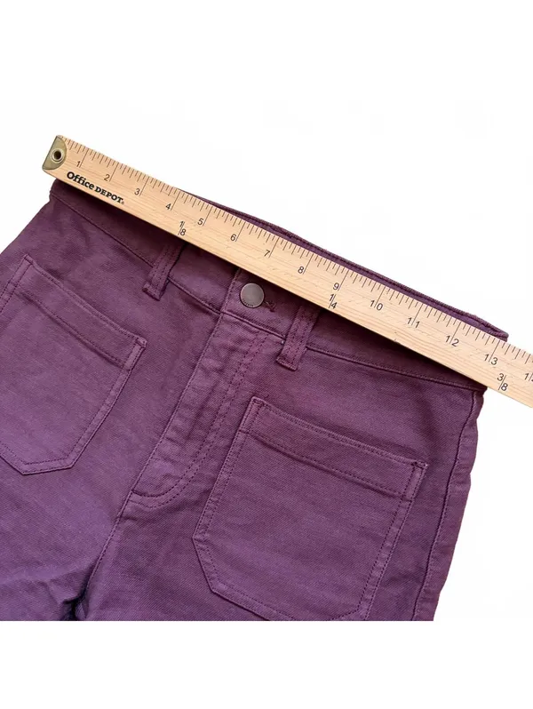 Faherty Stretch Terry Patch Pocket Wide Leg Pant Burgundy Catawaba Grape Size 26 - Image 8