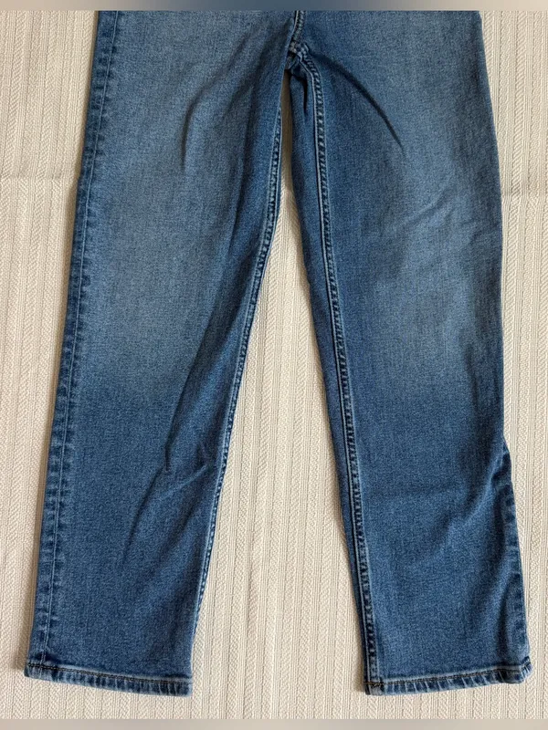 Re/Done Comfort Stretch High-Rise 70s Stove Pipe in Western Blue Size 26 - Image 4