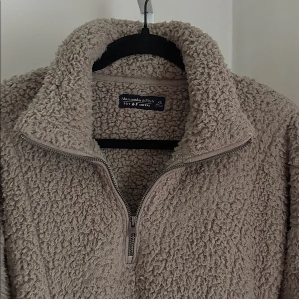 Abercrombie & Fitch Soft AF Sherpa Quarter Zip Faux Sherpa Fleece Jacket Size XS - Image 3