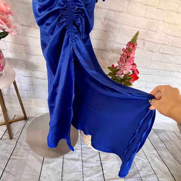 Boutique NEW Blue Satin Dress - Image 12