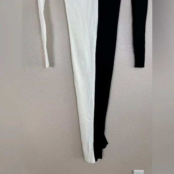 STAUD Shoko Sweater Midi Dress in Black White size Small $165 Colorblock - Image 14