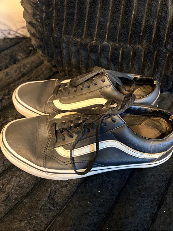 Vans Black and White Old Skool Low Top Sneakers - Image 4