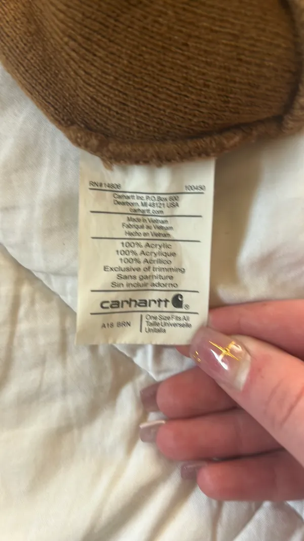 Brown Carhartt Beanie Knit - Image 3