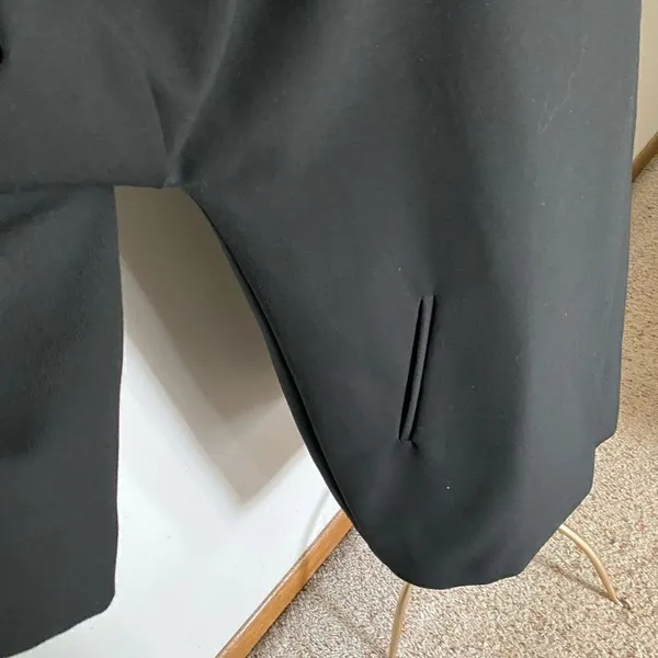 Zara Asymmetrical Cocoon Jacket Womens Medium Black 3/4 Sleeve Snap Front - Image 2