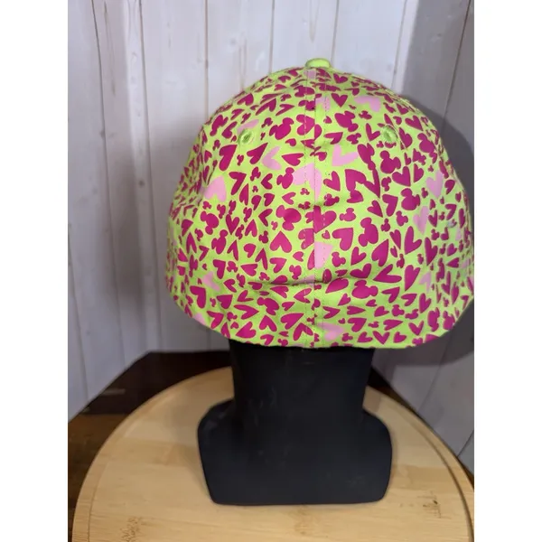 Disney Parks Mickey Ear Green‎ Cap Pink Hearts Graphic All Over Edge Collection - Image 3
