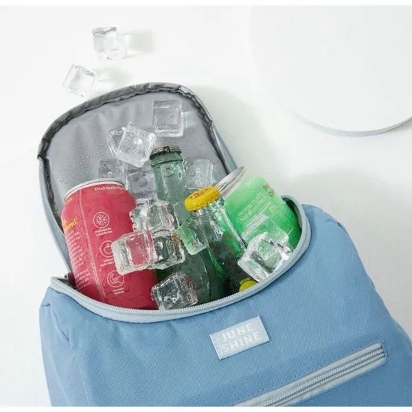 June Shine Insulated Cooler Backpack Blue Leakproof Picnic Lunch Bag - Image 3