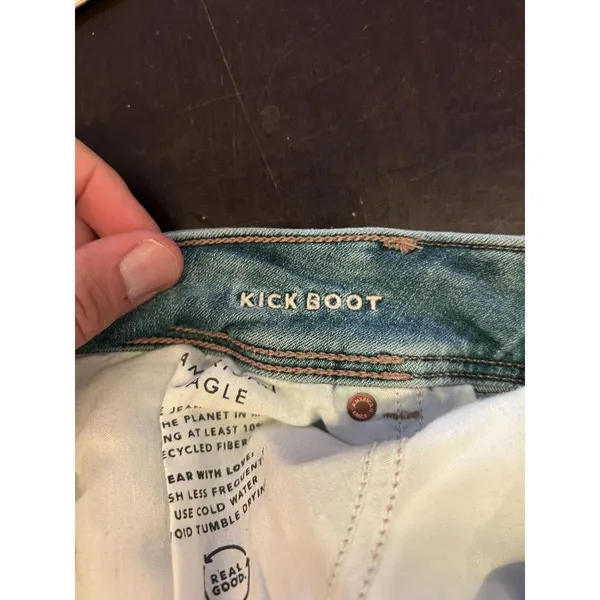 American Eagle Outfitters Kick Boot Jeans Womens 10 Med Wash Blue Bootcut Denim - Image 10