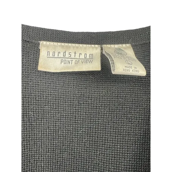 Vintage 70's Nordstrom | L | Mid Length 100% Wool Gold Button Cardigan Sweater - Image 4