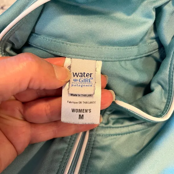 Water Girl Patagonia Track Jacket Womens M‎ Teal Blue Sporty Athleisure Full Zip - Image 3