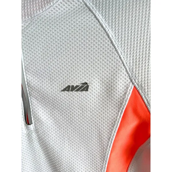 Avia Womens Quarter Zip Athletic‎ Pullover White Neon Orange Mesh Running Top S - Image 4