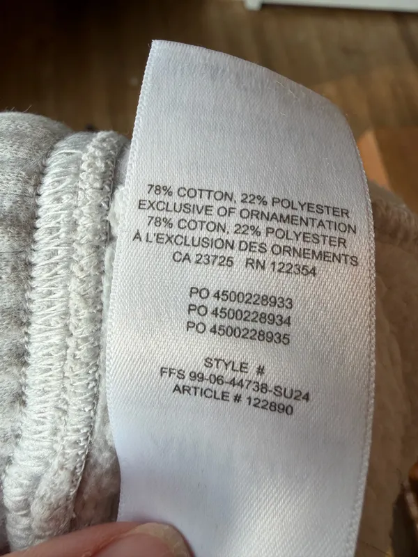 Aritzia Cozy Fleece Mega Flutter Sweatpants Heather Cloud White XS - Image 10