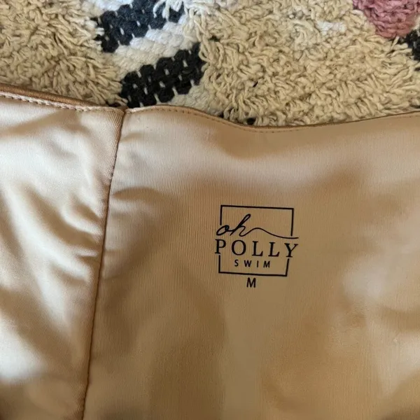 NWT Oh Polly Swim Gold Metallic‎ Wrap Cover Skirt M - Image 8
