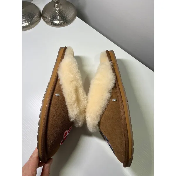 EMU Australia Jolie UGA Bulldogs Sheepskin Slippers‎ Women 10 Chestnut - Image 7