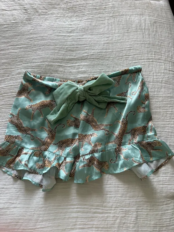 Teal and Cheetah Pajamas Set Green Size XS - Image 6