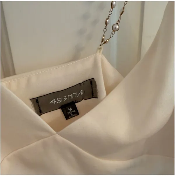 White pearl strap dress - Image 5