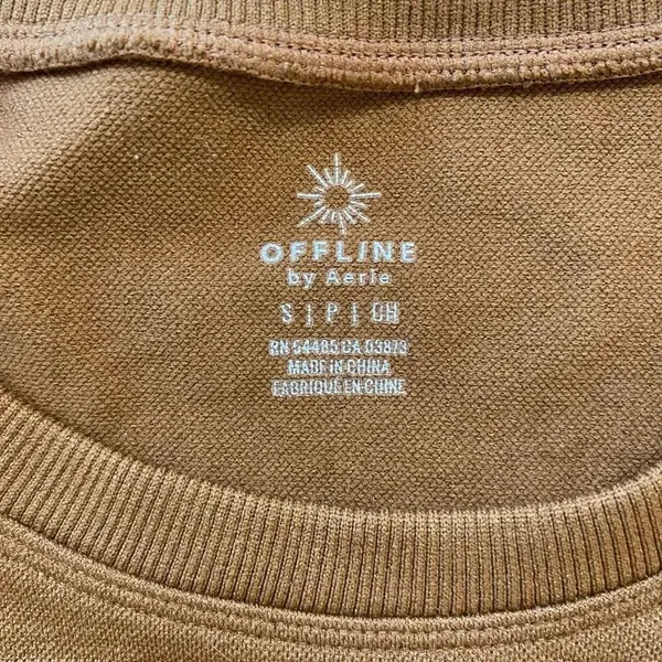 OFFLINE by Aerie Crop Top Size S Brown Long Sleeve Seamless Workout Top - Image 4