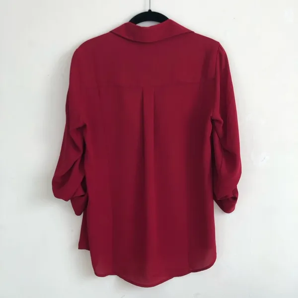 Express Portofino Office Work Blouse Shirt Small Red - Image 5