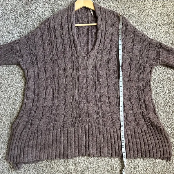 Free People Mushroom Oversized Sweater Brown Tan Casual Comfy Winter Neutral - Image 10