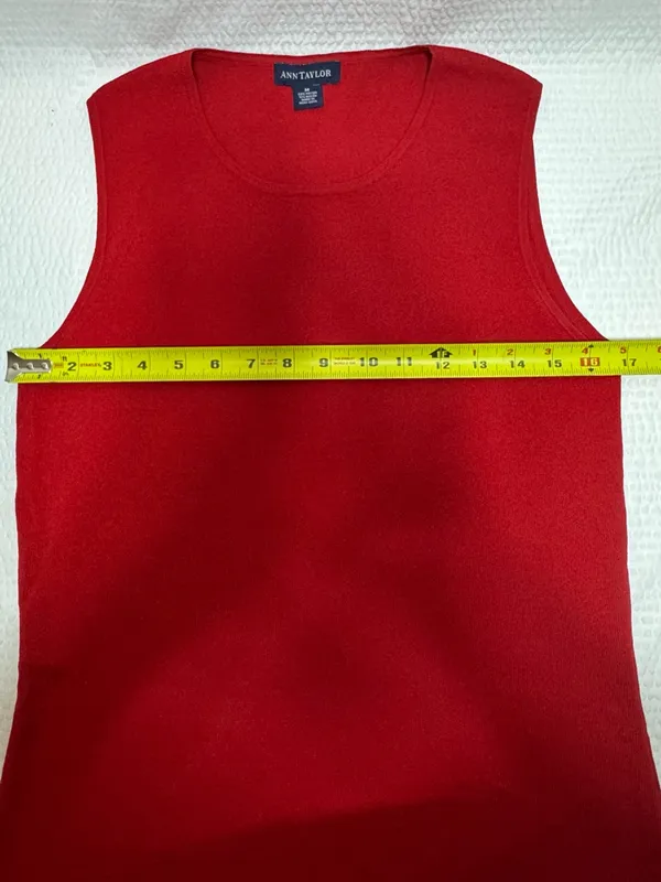 Ann Taylor Red Sleeveless Knit Shell Top - Image 5