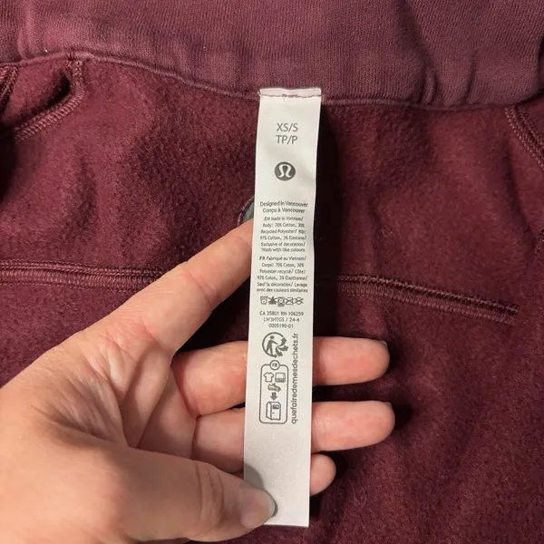 Lululemon Scuba Oversized Funnel Neck Full Zip Hoodie XS/S Garnet Red Purple - Image 5