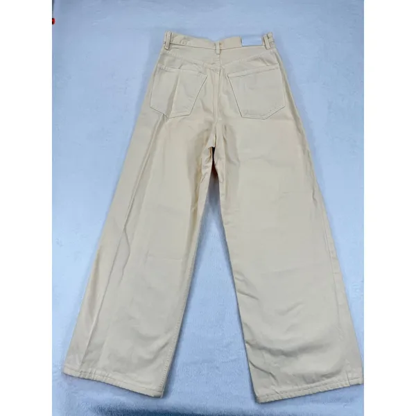 GoldSign Women's butter yellow Wide Leg Jeans Size 27 High Waist‎ Denim Casual - Image 12