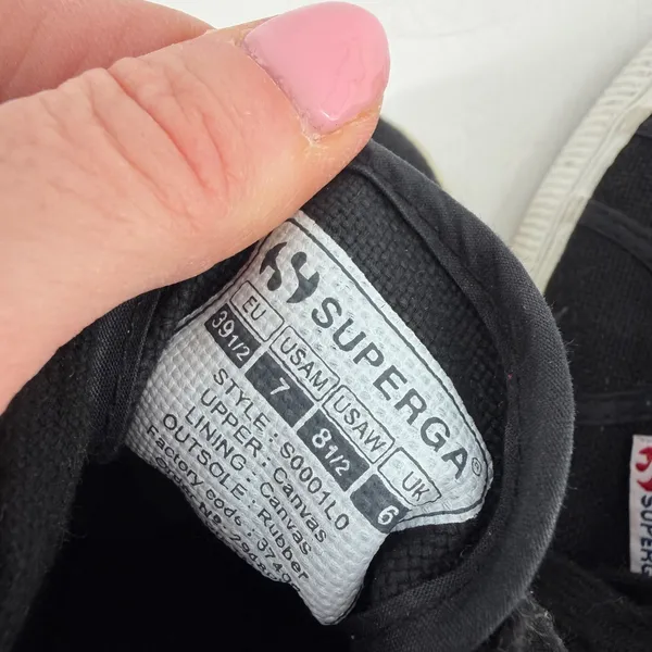 Superga Platform‎ Sneakers Women 39.5 Black Canvas Chunky Streetwear Size 8.5 - Image 9