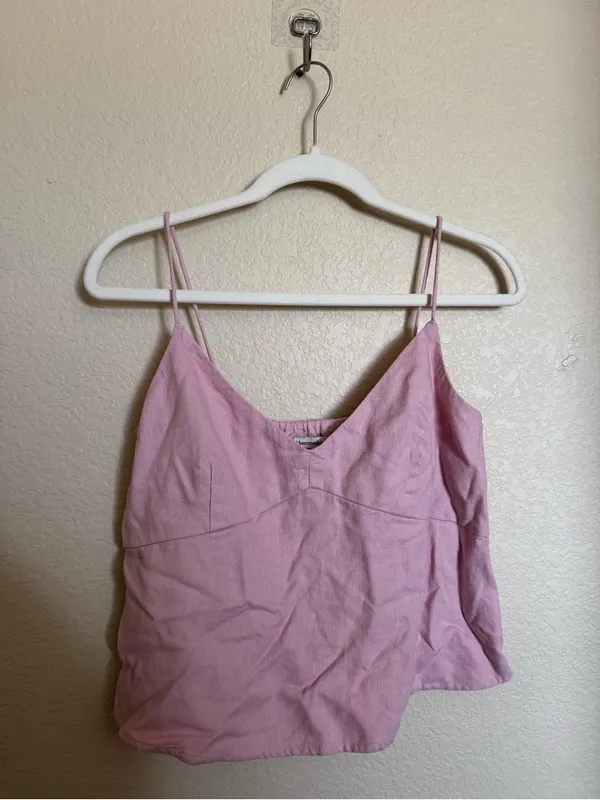 Abercrombie & Fitch Linen Cami Tank Top Sz M NEW Pink Scarlett - Image 2