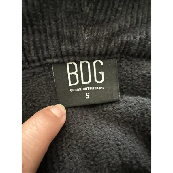BDG Urban Outfitters S Cropped Corduroy Jacket Women's Black Hooded 90s Y2K - Image 3