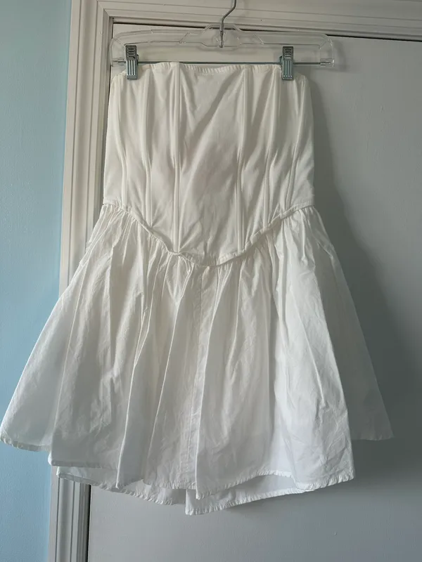Strapless White Dress Size L - Image 3