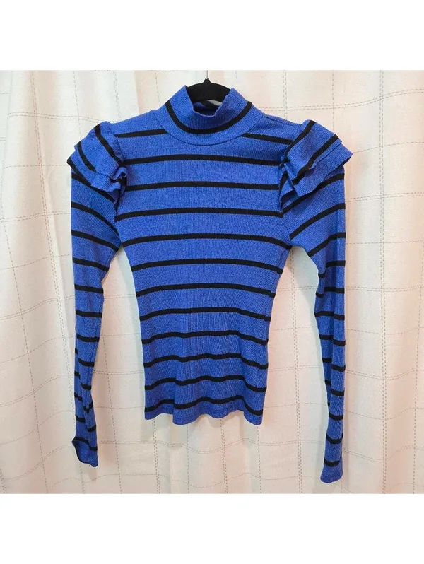 T.La Striped Ruffle Sleeve Top - Image 5